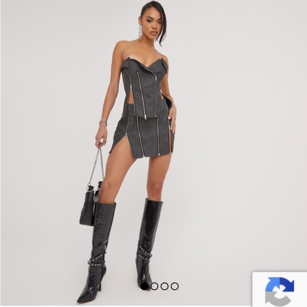 NWT Ego Official multi zipper skirt set